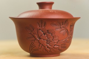 Гайвань #778, "Пион в красной глине", 150 мл., глина, Гайвани