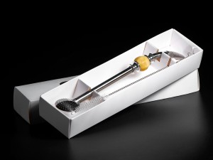 Бомбижья (бомбилья) для мате #39, 19.5 см., (бомбилья с камнем + ершик)  купить в Минске, Мате