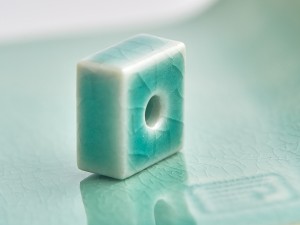 Керамическая подставка для благовоний YUKARI plate green-blue, Благовония (Сян Дао)