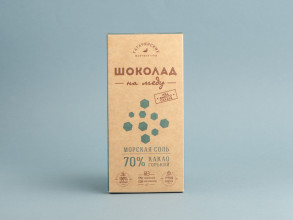 Шоколад на меду, Горький с морской солью, 70% какао, 85 г. купить в Минске, Шоколад без сахара