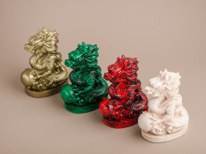 Фигурка в ассортименте #461, &quot;Дракон&quot; (красный, золотой, белый), гипс 10х8,5х5,5 см. купить в Минске, Фигурки на чабань