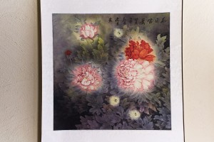 Свиток для чайной церемонии Пионы ночью купить в Минске, Свитки с живописью