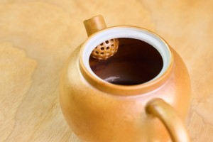 Чайник #2102, "Янтарный шар", 140 мл., фарфор дровяного обжига, Чайники