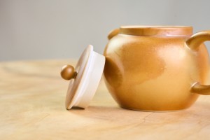 Чайник #2102, "Янтарный шар", 140 мл., фарфор дровяного обжига, Чайники