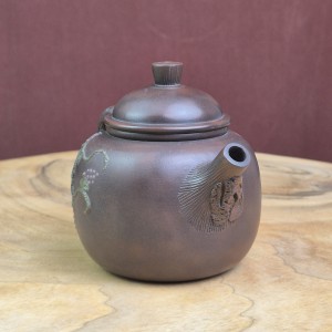 Чайник #2106, "Лоза из тёмной глины", 200 мл., циньчжоуская керамика, Чайники