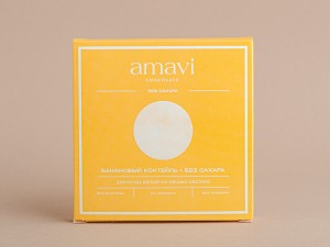 Шоколад Amavi «Белый на кешью молоке БАНАНОВЫЙ коктейль» 50 г. купить в Минске, Шоколад без сахара