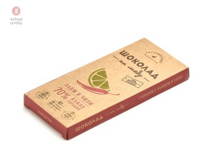 Шоколад на меду, Лайм и Чили, 70% какао, без сахара, 45 г. купить в Минске, Шоколад без сахара