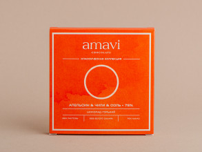 Шоколад Amavi «Горький 75% Чили &amp; Апельсин &amp; Соль» 50 г. купить в Минске, Шоколад без сахара