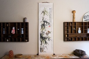 Свиток для чайной церемонии Две птицы в бамбуке купить в Минске, Свитки с живописью