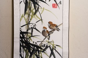 Свиток для чайной церемонии Две птицы в бамбуке купить в Минске, Свитки с живописью
