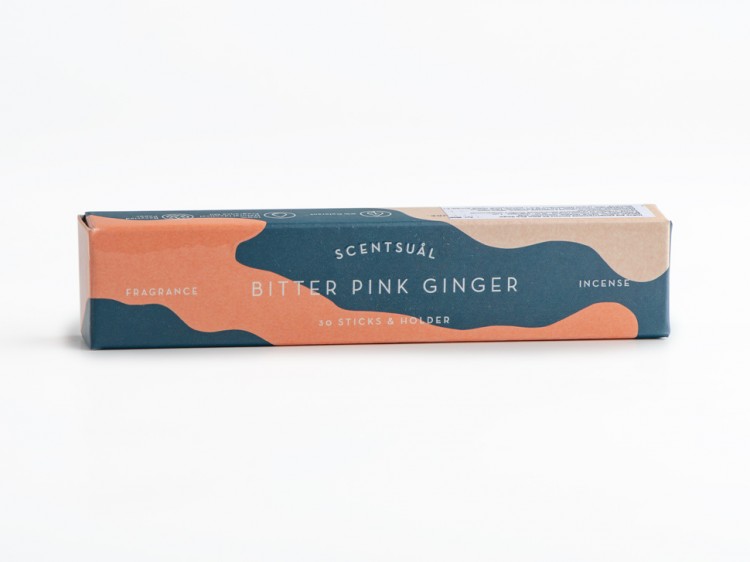 Японское благовоние Scentsual Bitter Pink Ginger (Имбирь, корица, гвоздика, лемонграсс, роза), 30 штук + подставка купить в Минске, Японские