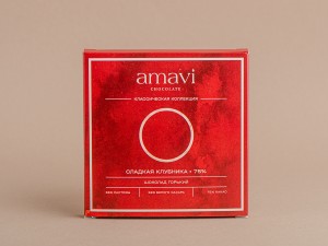 Шоколад Amavi «Горький 75% Сладкая Клубника» 50 г. купить в Минске, Шоколад без сахара