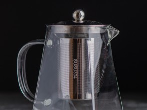 Чайник #1177, &quot;Квадро&quot; 700 мл., огнеупорное стекло купить в Минске, Посуда -20% (код на главной)