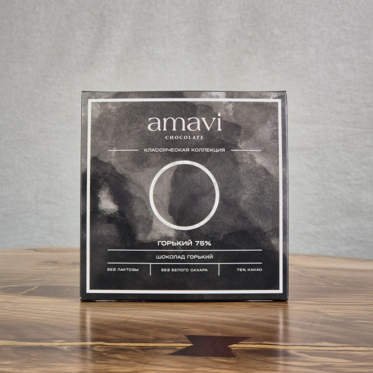 Шоколад Amavi «Горький 75 %» 50 г.  купить в Минске, Шоколад без сахара