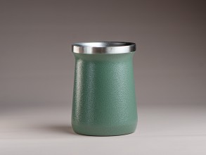 Матешница (калабас, калебас) #452, &quot;Зеленый&quot; металлический с крышкой 250 мл. купить в Минске, Матешницы (калабасы, калебасы)