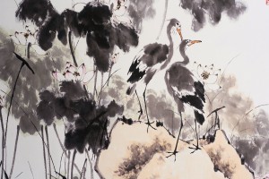 Свиток для чайной церемонии Журавли среди лотосов купить в Минске, Свитки с живописью