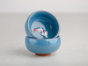 Пиала #1562, &quot;Карп&quot; 45 мл., обливная керамика купить в Минске, Пиалы