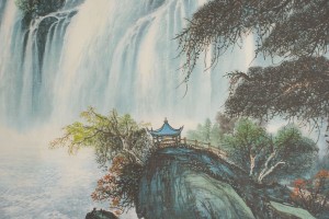 Свиток для чайной церемонии Беседка у шумной реки купить в Минске, Свитки с живописью