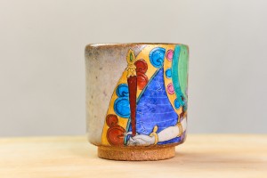 Пиала #2314, "Белый хранитель", 75 мл., черепок сабони (огнеупорная глина), дровяной обжиг, Популярное