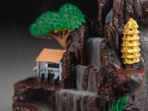 Подставка под стелющиеся благовония #319, &quot;Пагода&quot; + 10 конусных (стелющихся) благовоний, пластик, 9 см.  купить в Минске, Курильницы, подставки для благовоний